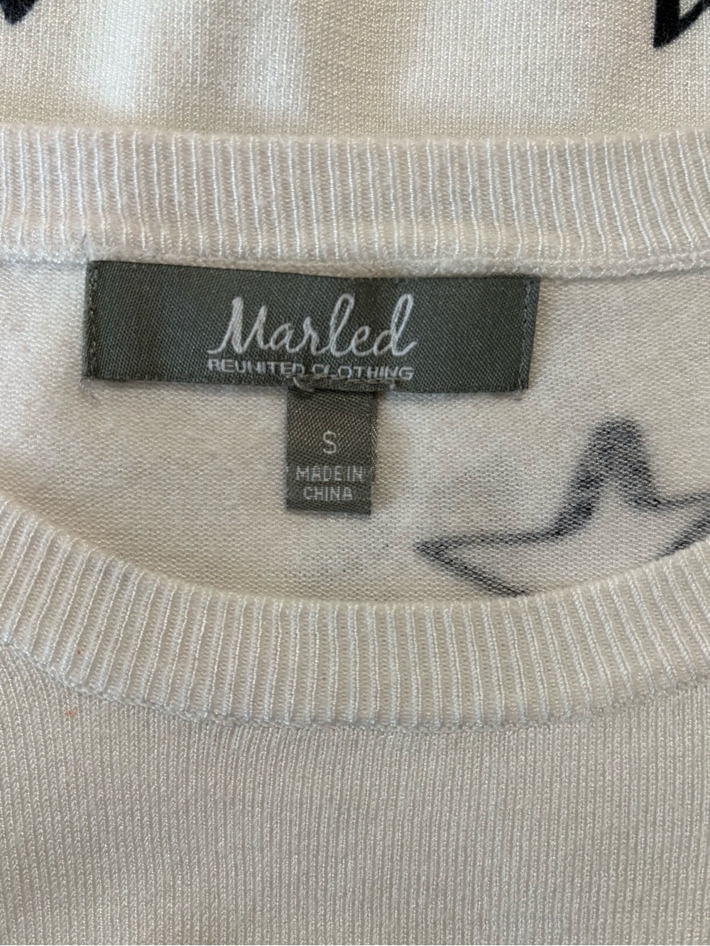 Marled Reunited Clothing White Star Print Long Sleeve Top - Picture 3 of 7